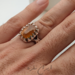 انگشتر نقره سنگ عقیق آفریقا با رکاب صفوی