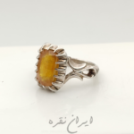 انگشتر نقره سنگ عقیق آفریقا با رکاب صفوی