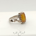 انگشتر نقره سنگ عقیق آفریقا با رکاب صفوی