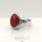 انگشتر نقره دستساز عقیق یمنی سرخ