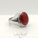 انگشتر نقره دستساز عقیق یمنی سرخ