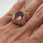 انگشتر نقره دستساز با نگین آلکساندریت