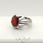 انگشتر نقره دستساز با نگین گارنت