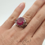 انگشتر نقره دستساز نگین یاقوت سرخ آفریقایی