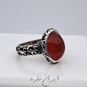 انگشتر عقیق یمنی با رکاب ماشینی