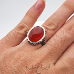 انگشتر عقیق یمنی با رکاب ماشینی