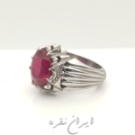 انگشتر نقره دستساز با یاقوت سرخ آفریقایی