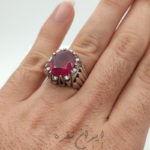 انگشتر نقره دستساز با یاقوت سرخ آفریقایی