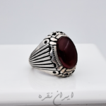 انگشتر نقره عقیق خراسان با رکاب ماشینی