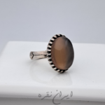 انگشتر عقیق خراسان با رکاب ماشینی