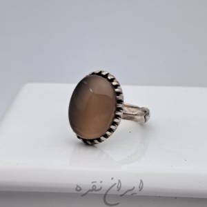 انگشتر عقیق خراسان با رکاب ماشینی