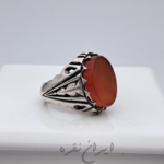 انگشتر ماشینی با سنگ عقیق یمنی