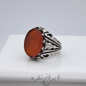 انگشتر ماشینی با سنگ عقیق یمنی