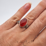 انگشتر ماشینی با نگین عقیق یمنی