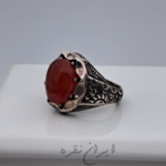 انگشتر ماشینی عقیق یمنی پرتقالی