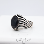 انگشتر نقره عقیق سرخ با رکاب ماشینی