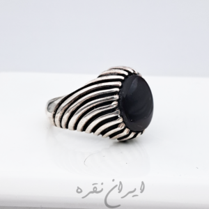 انگشتر نقره عقیق سرخ با رکاب ماشینی