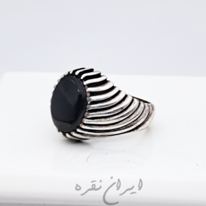 انگشتر نقره عقیق سرخ با رکاب ماشینی