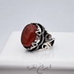 انگشتر ماشینی نقره عقیق یمنی پرتقالی