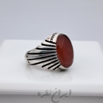 انگشتر نقره عقیق یمنی با رکاب ماشینی