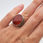 انگشتر نقره عقیق یمنی با رکاب ماشینی